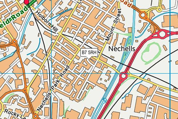 B7 5RH map - OS VectorMap District (Ordnance Survey)