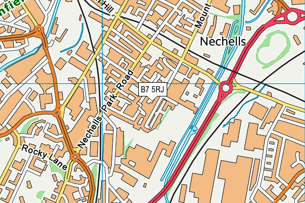 B7 5RJ map - OS VectorMap District (Ordnance Survey)