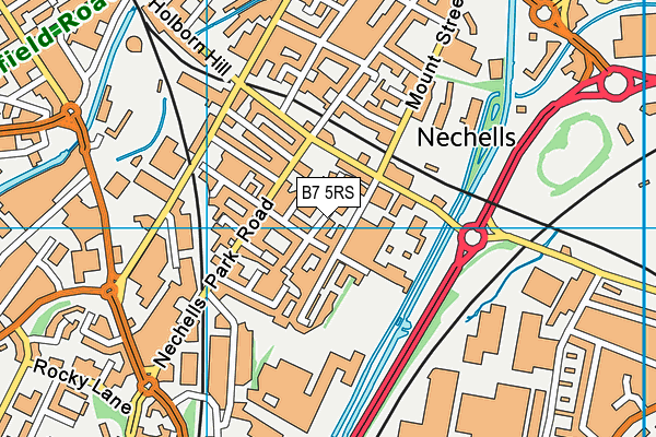 B7 5RS map - OS VectorMap District (Ordnance Survey)