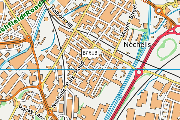 B7 5UB map - OS VectorMap District (Ordnance Survey)