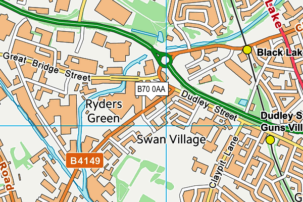 B70 0AA map - OS VectorMap District (Ordnance Survey)