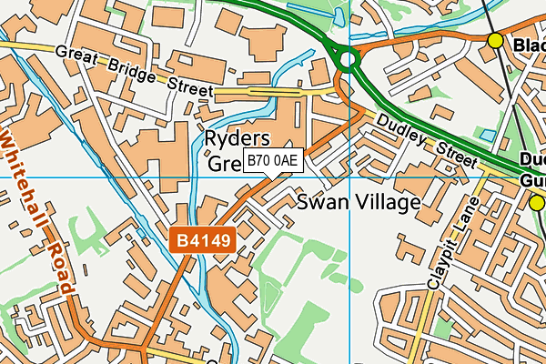 B70 0AE map - OS VectorMap District (Ordnance Survey)