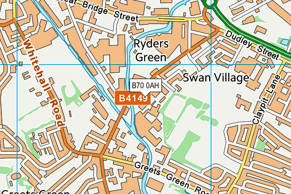 B70 0AH map - OS VectorMap District (Ordnance Survey)