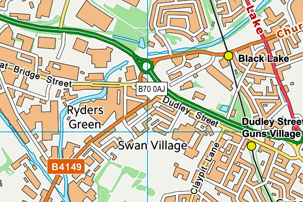 B70 0AJ map - OS VectorMap District (Ordnance Survey)