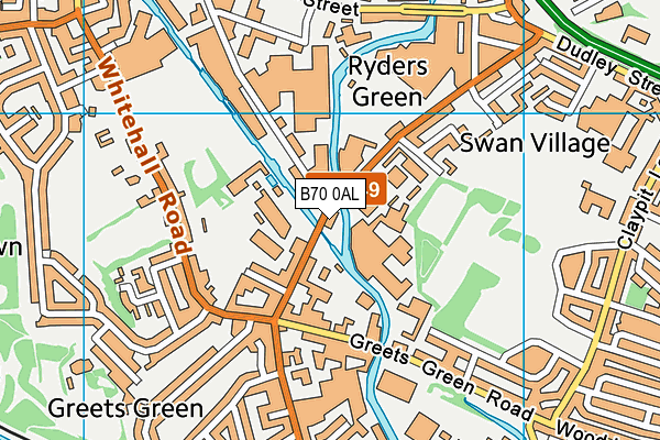 B70 0AL map - OS VectorMap District (Ordnance Survey)