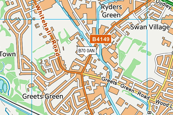 B70 0AN map - OS VectorMap District (Ordnance Survey)