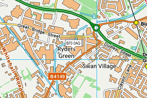 B70 0AQ map - OS VectorMap District (Ordnance Survey)