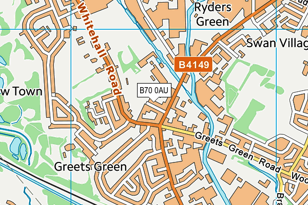B70 0AU map - OS VectorMap District (Ordnance Survey)
