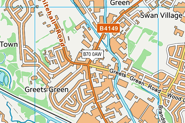 B70 0AW map - OS VectorMap District (Ordnance Survey)