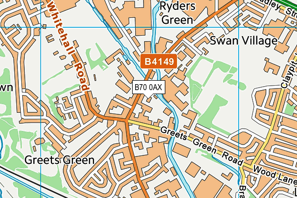 B70 0AX map - OS VectorMap District (Ordnance Survey)