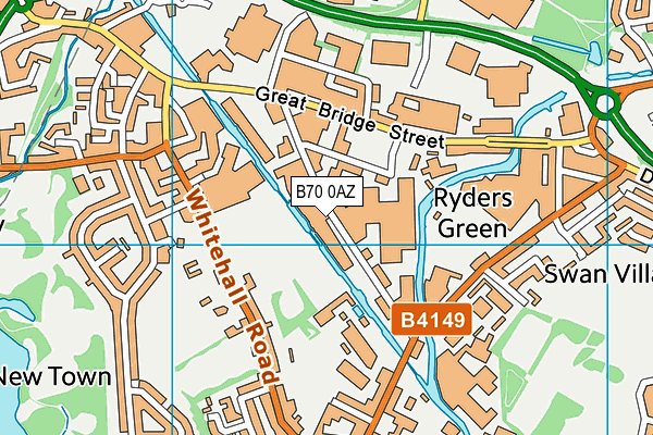 B70 0AZ map - OS VectorMap District (Ordnance Survey)