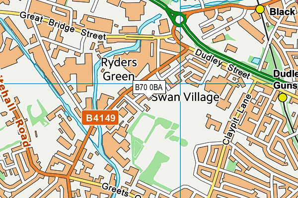 B70 0BA map - OS VectorMap District (Ordnance Survey)