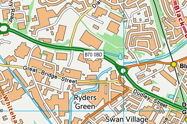 B70 0BD map - OS VectorMap District (Ordnance Survey)