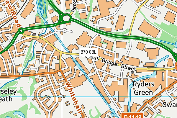 B70 0BL map - OS VectorMap District (Ordnance Survey)