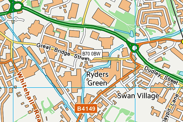 B70 0BW map - OS VectorMap District (Ordnance Survey)