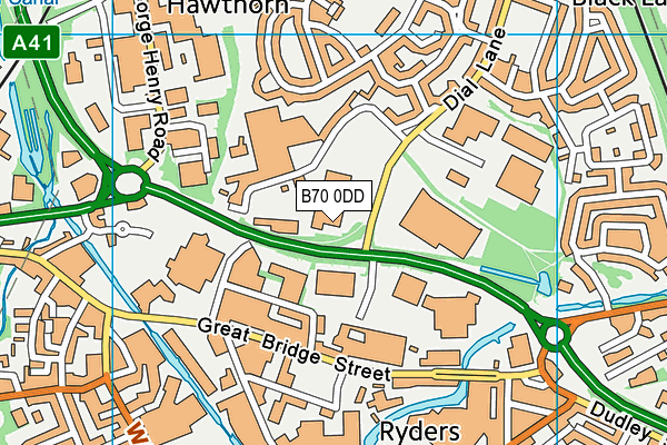 B70 0DD map - OS VectorMap District (Ordnance Survey)