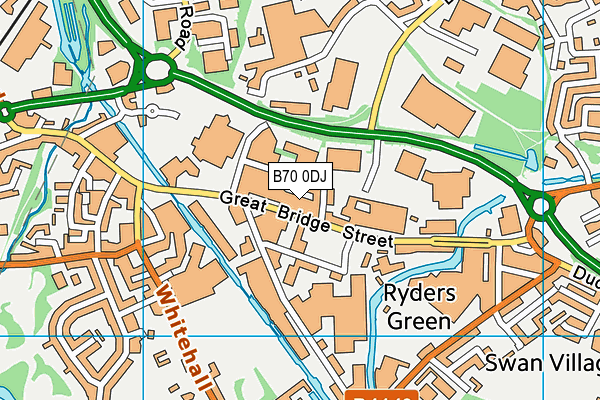 B70 0DJ map - OS VectorMap District (Ordnance Survey)