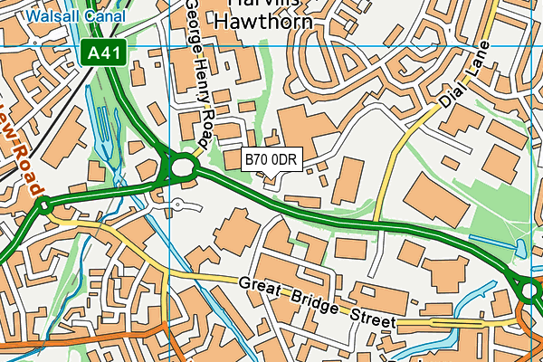 B70 0DR map - OS VectorMap District (Ordnance Survey)