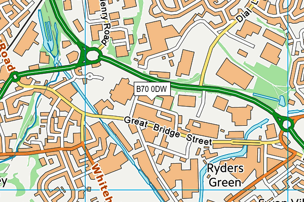 B70 0DW map - OS VectorMap District (Ordnance Survey)