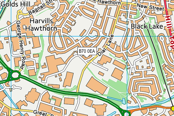 B70 0EA map - OS VectorMap District (Ordnance Survey)