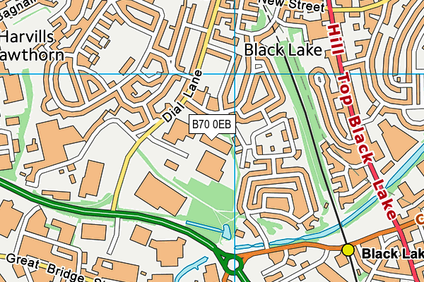 B70 0EB map - OS VectorMap District (Ordnance Survey)