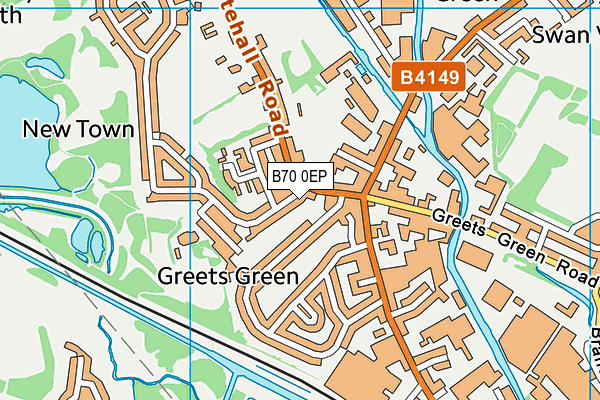 B70 0EP map - OS VectorMap District (Ordnance Survey)