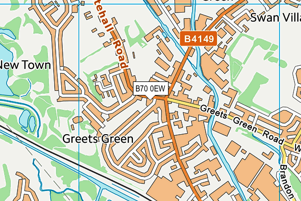 B70 0EW map - OS VectorMap District (Ordnance Survey)