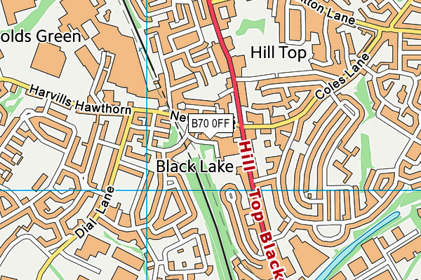 B70 0FF map - OS VectorMap District (Ordnance Survey)