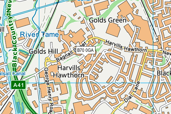 B70 0GA map - OS VectorMap District (Ordnance Survey)