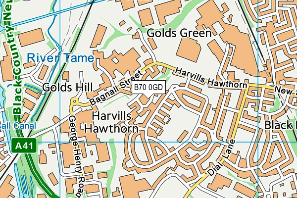B70 0GD map - OS VectorMap District (Ordnance Survey)