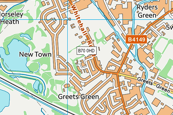 B70 0HD map - OS VectorMap District (Ordnance Survey)