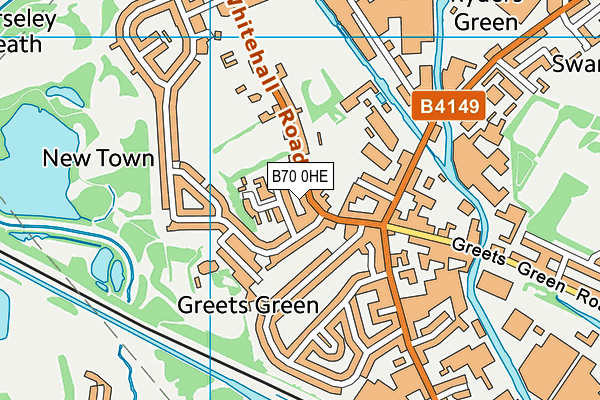 B70 0HE map - OS VectorMap District (Ordnance Survey)