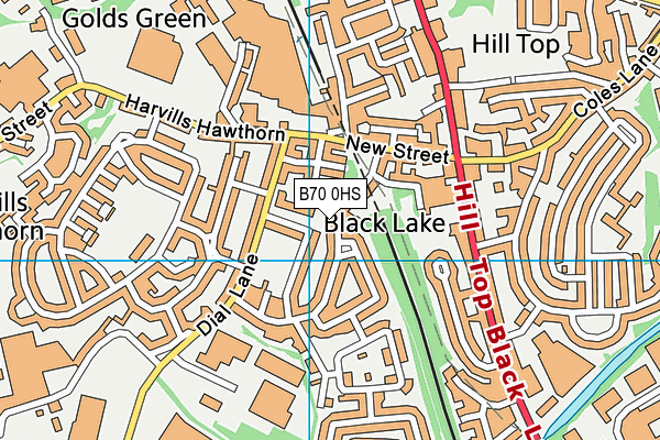 B70 0HS map - OS VectorMap District (Ordnance Survey)