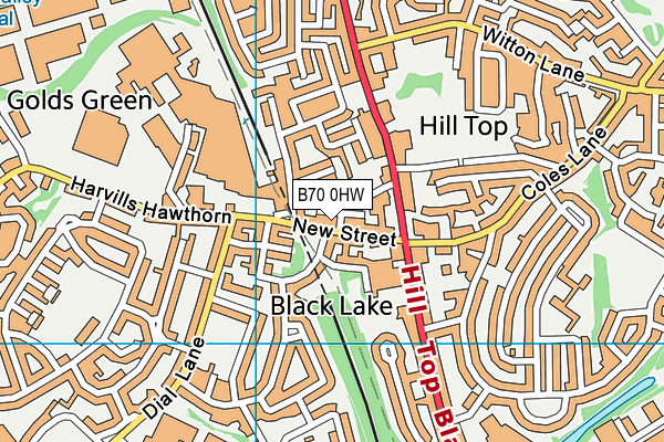 B70 0HW map - OS VectorMap District (Ordnance Survey)
