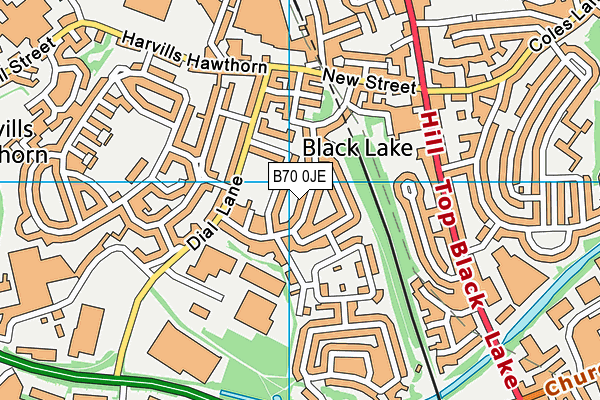 B70 0JE map - OS VectorMap District (Ordnance Survey)