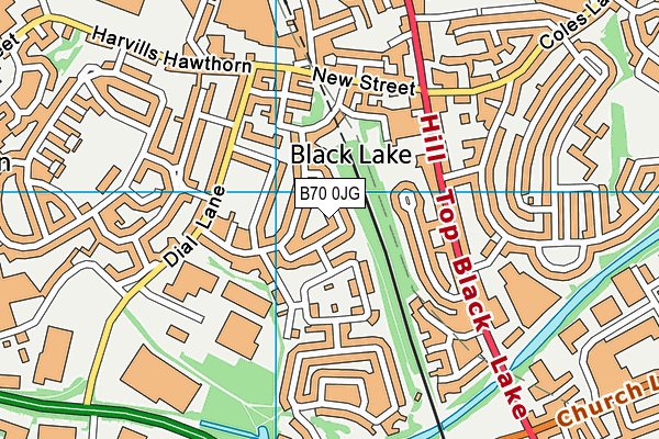 B70 0JG map - OS VectorMap District (Ordnance Survey)