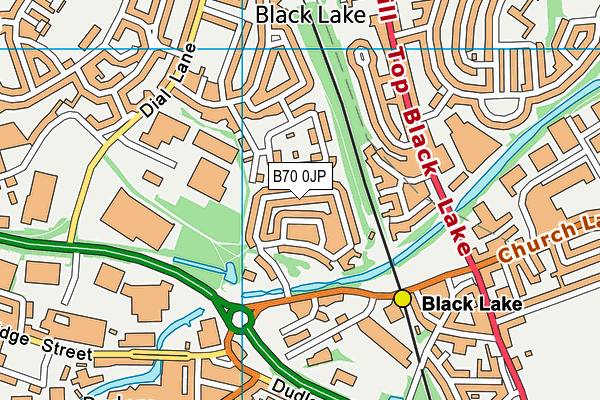 B70 0JP map - OS VectorMap District (Ordnance Survey)