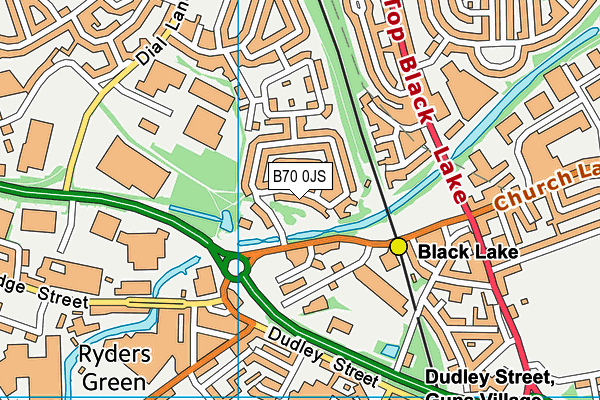 B70 0JS map - OS VectorMap District (Ordnance Survey)