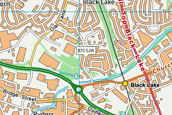 B70 0JW map - OS VectorMap District (Ordnance Survey)