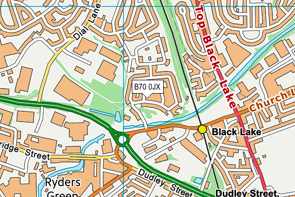 B70 0JX map - OS VectorMap District (Ordnance Survey)