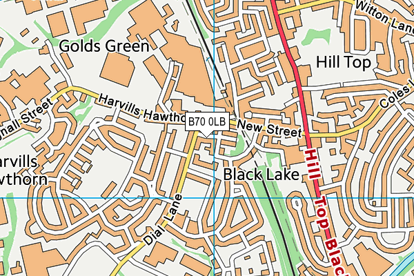 B70 0LB map - OS VectorMap District (Ordnance Survey)