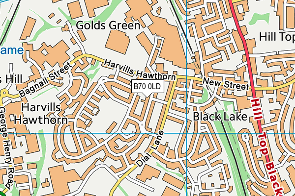 B70 0LD map - OS VectorMap District (Ordnance Survey)