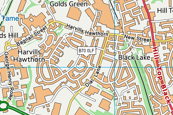 B70 0LF map - OS VectorMap District (Ordnance Survey)
