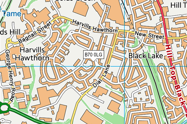 B70 0LG map - OS VectorMap District (Ordnance Survey)