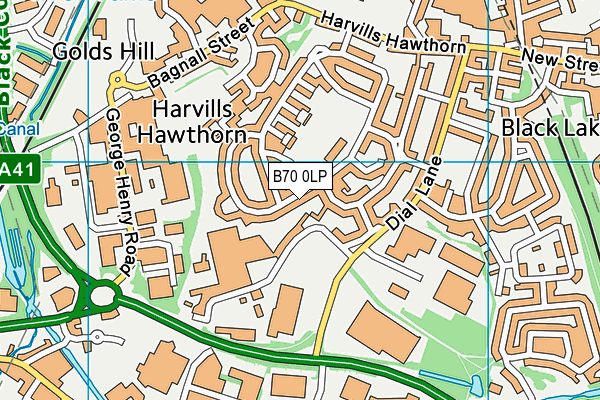 B70 0LP map - OS VectorMap District (Ordnance Survey)