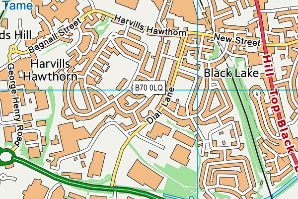 B70 0LQ map - OS VectorMap District (Ordnance Survey)