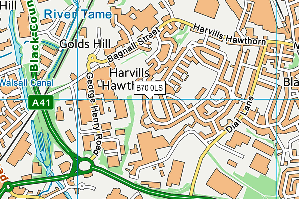 B70 0LS map - OS VectorMap District (Ordnance Survey)