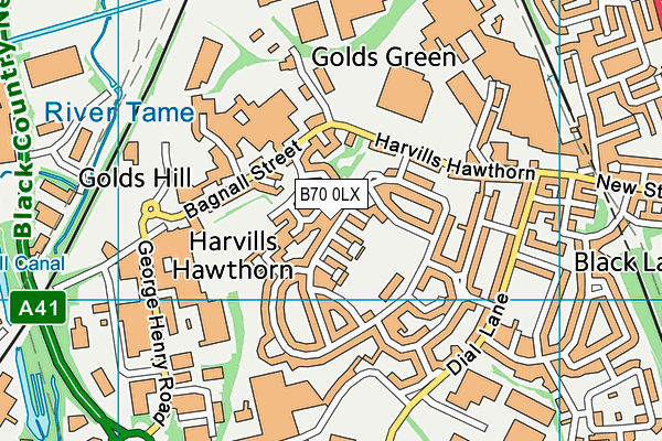 B70 0LX map - OS VectorMap District (Ordnance Survey)