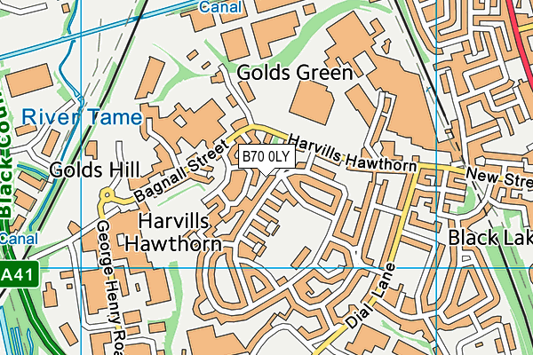 B70 0LY map - OS VectorMap District (Ordnance Survey)