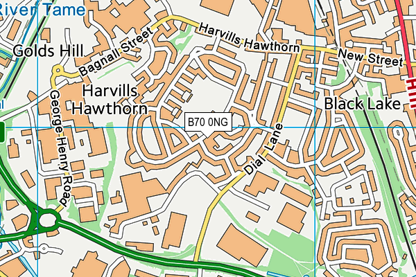 B70 0NG map - OS VectorMap District (Ordnance Survey)